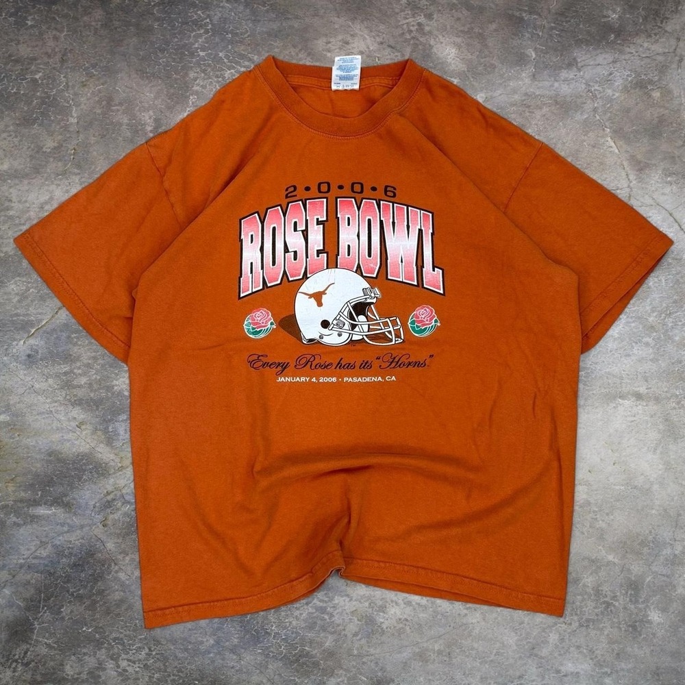 Vintage 2006 Texas Longhorns Rose Bowl Graphic Tee Adult Large Sportswear Y2K